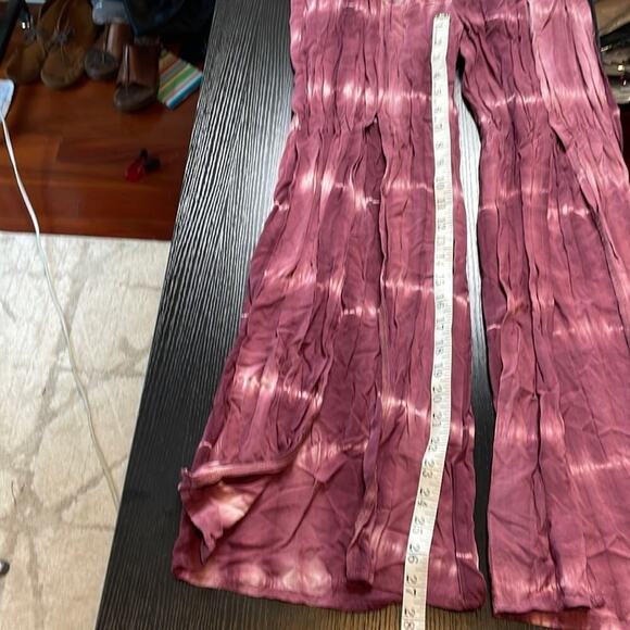 Hem & Thread tie dye split front boho Pallazzo pants - Picture 6 of 7